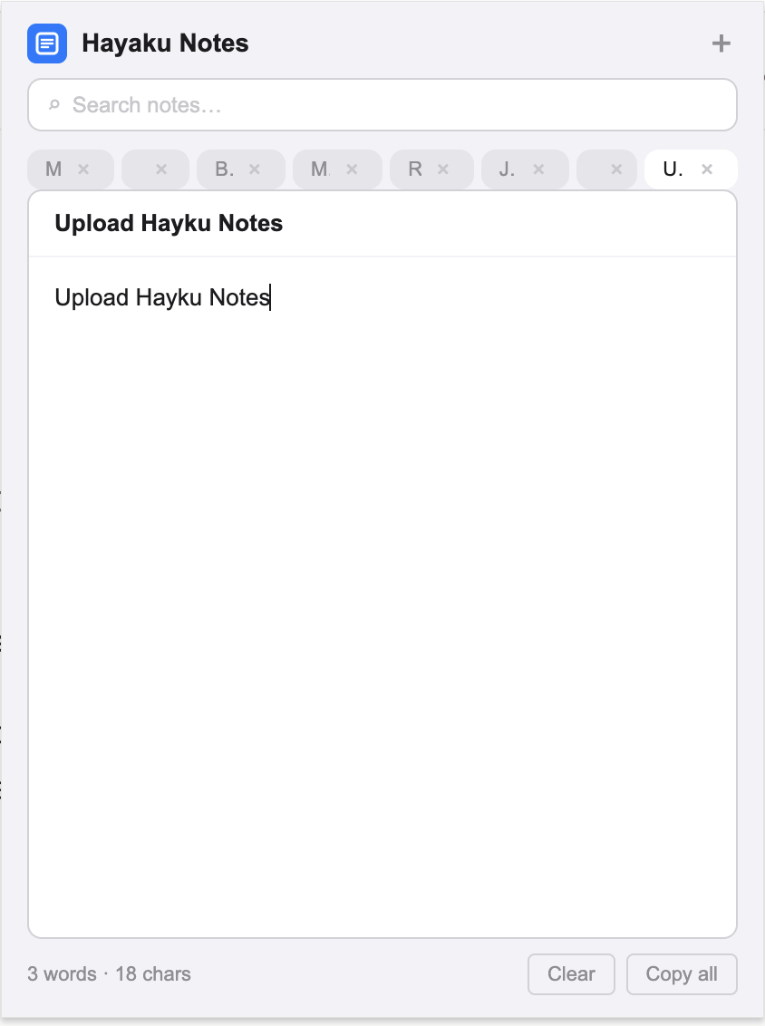 HayakuNotes